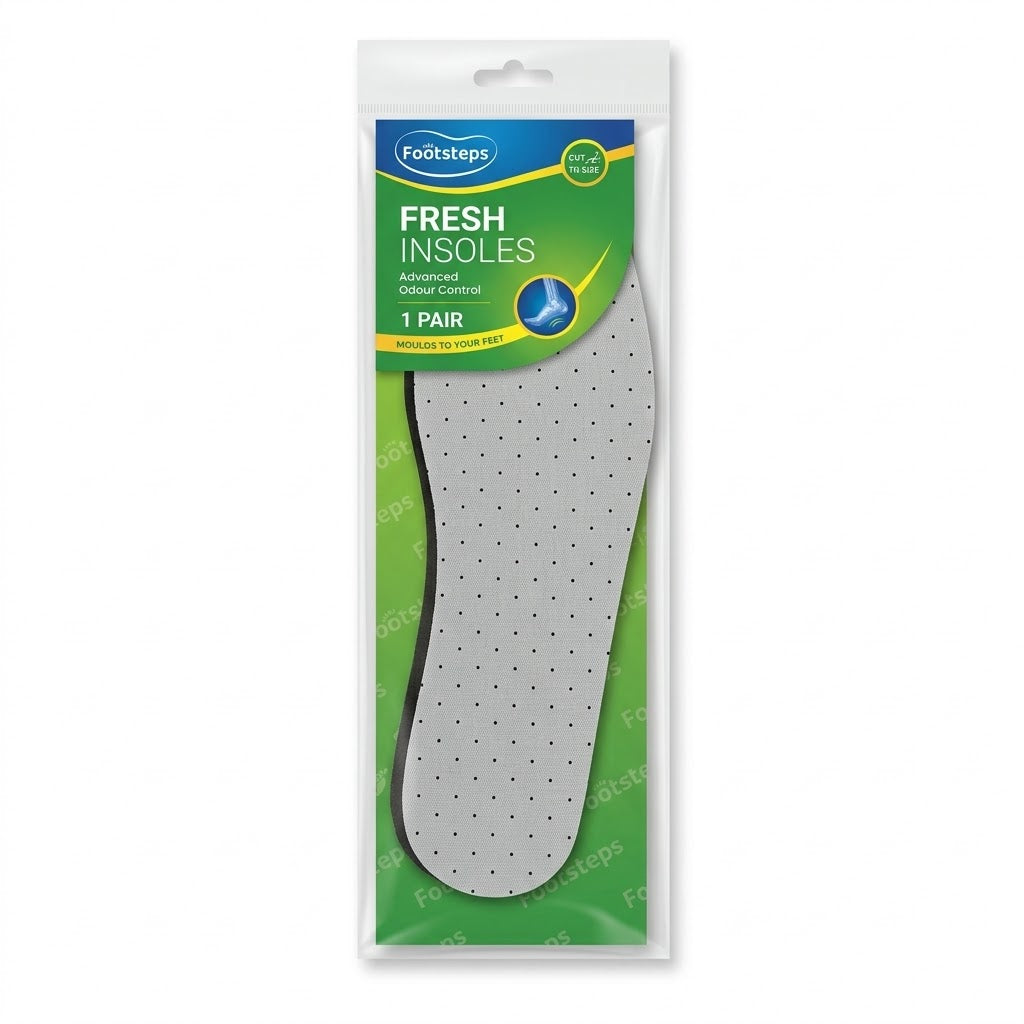 Anti-Odour Insoles, One Pair, Mouldable to Fit, 43g, SKU INF