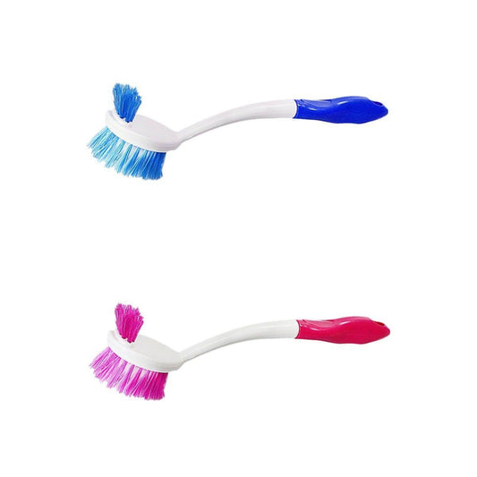 Plastic Double Sided Cleaning Washing Up Scrubbing Dish Brush 28 cm Assorted Colours 4025