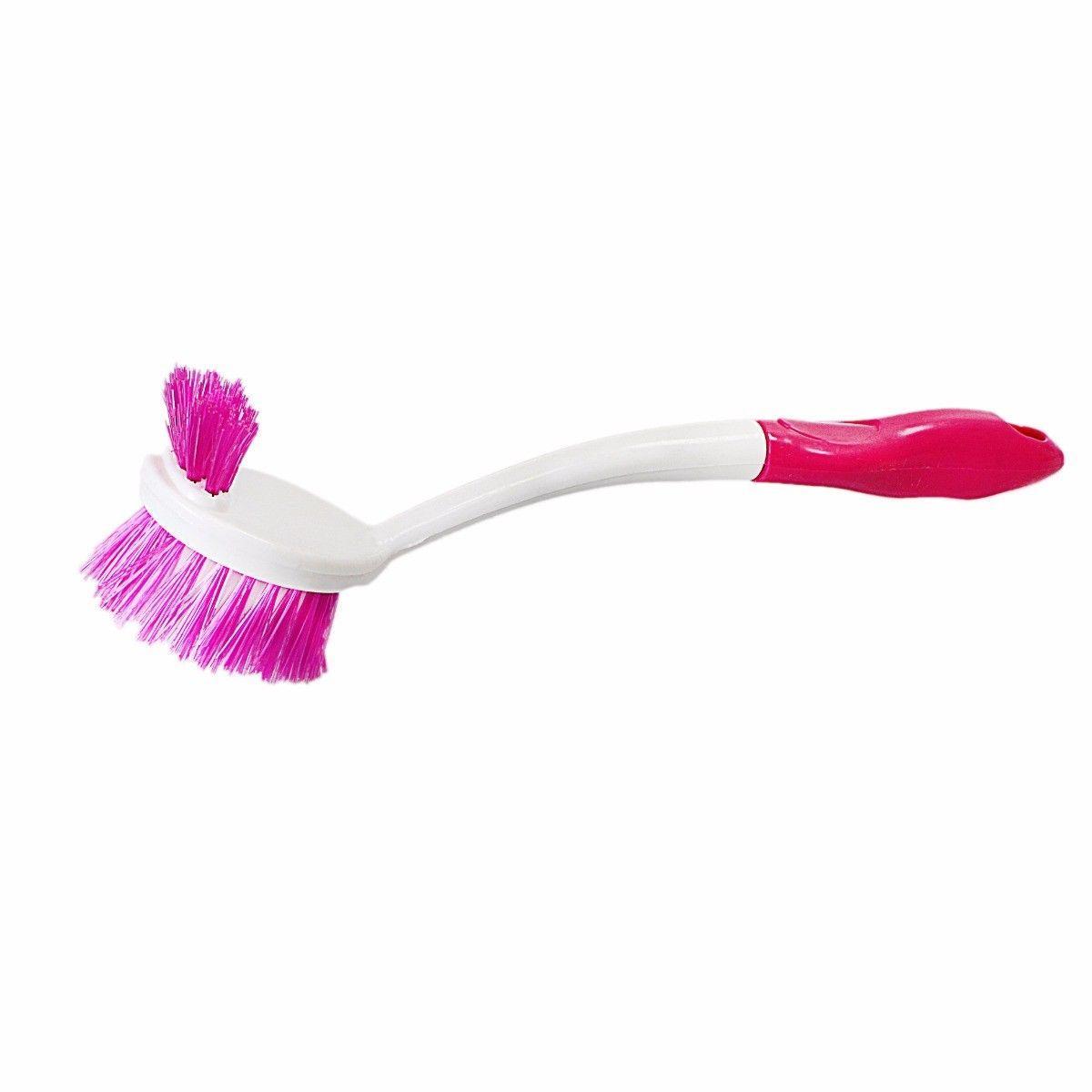 Plastic Double Sided Cleaning Washing Up Scrubbing Dish Brush 28 cm Assorted Colours 4025