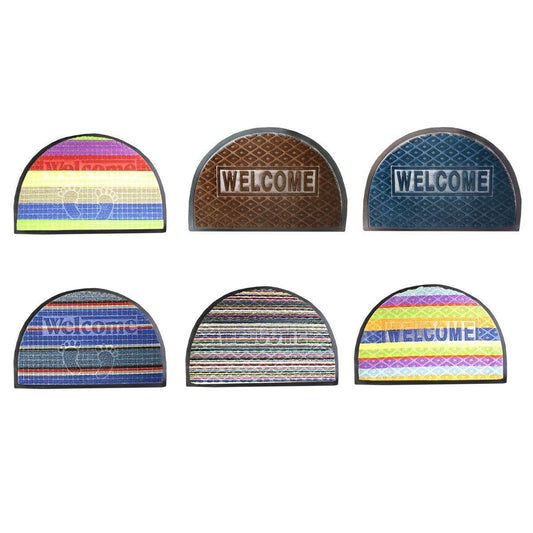 Half Moon Rubber / PVC Door Entry Mats 59 x 38.5 cm Assorted Colours 0473 A