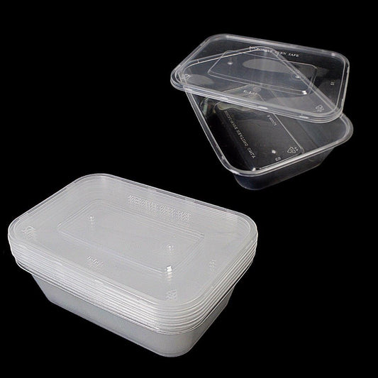 6 Hygienic Stackable Food & Meal Preparation Containers With Lids 500ml  7014