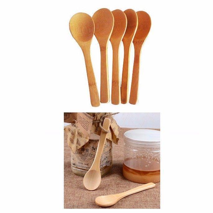 Small Wooden Kitchen Teaspoons 12.5 cm Pack of 5 0311