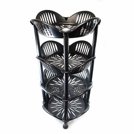 4 Tier Plastic Sunflower Vegetable Fruit Kitchen Storage Rack Assorted Colours H0424