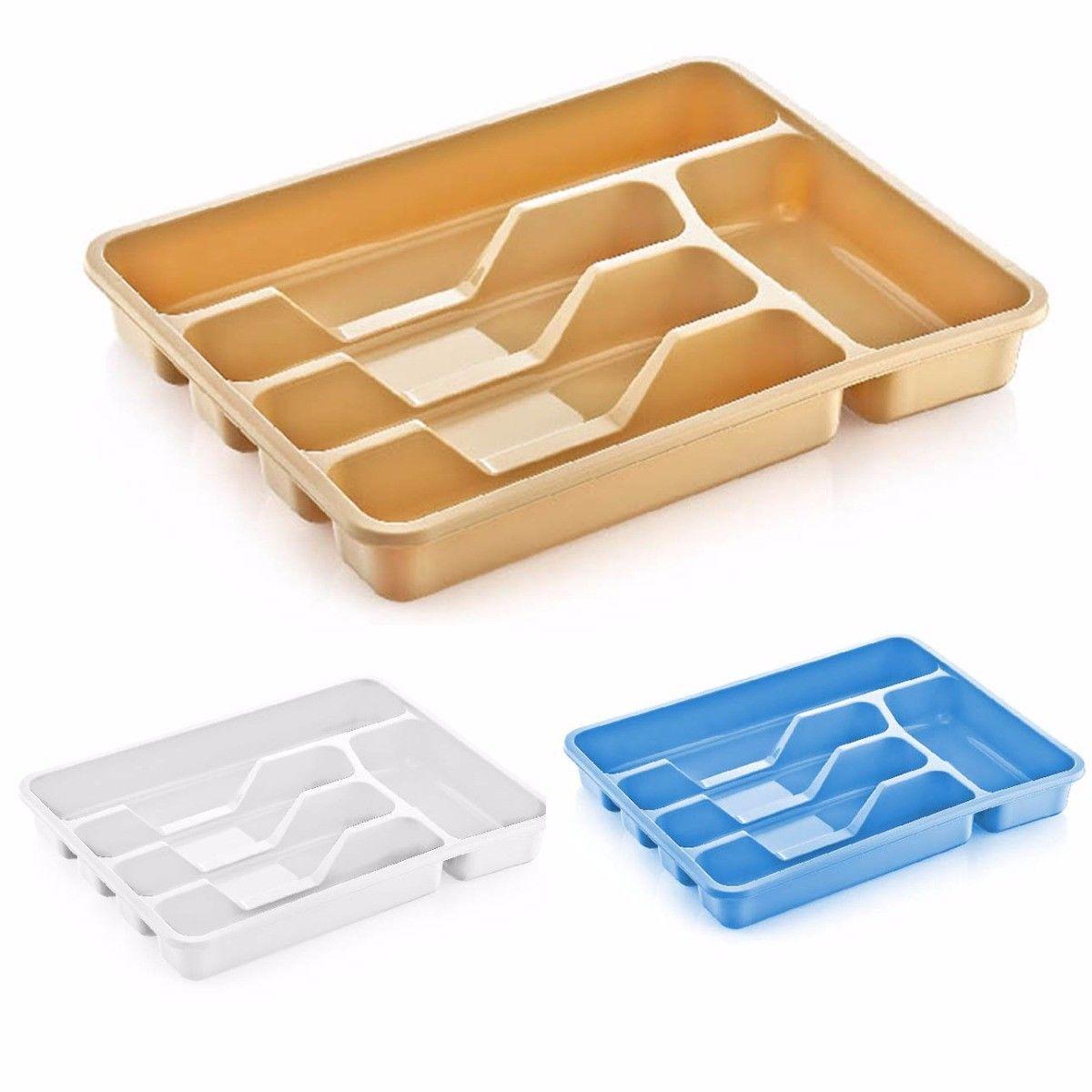 Plastic Cutlery Drawer Tray Holder 38.5 x 30.4 cm Assorted Colours D14001