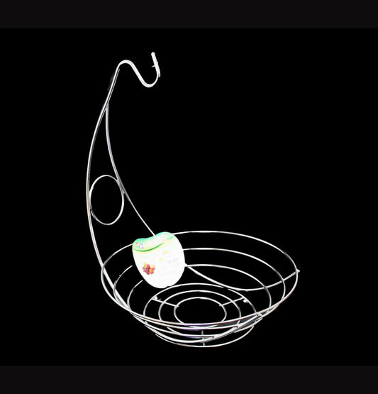 Stainless Steel 2 in 1 Fruit Basket with Banana Hanging Hook 28 x 40cm 4944 A