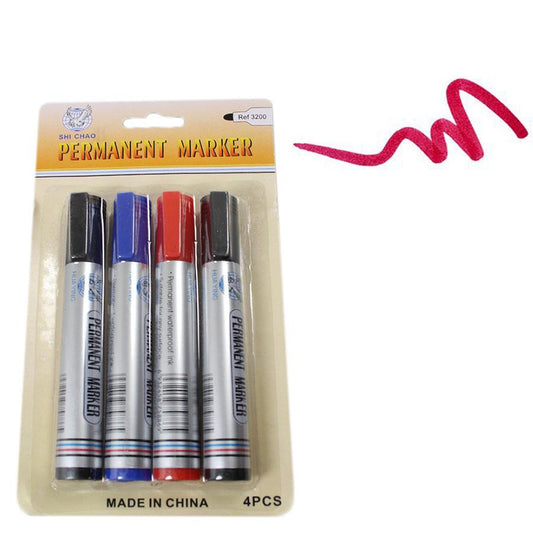 Permanent Markers Pack of 4 Assorted Colours 1732