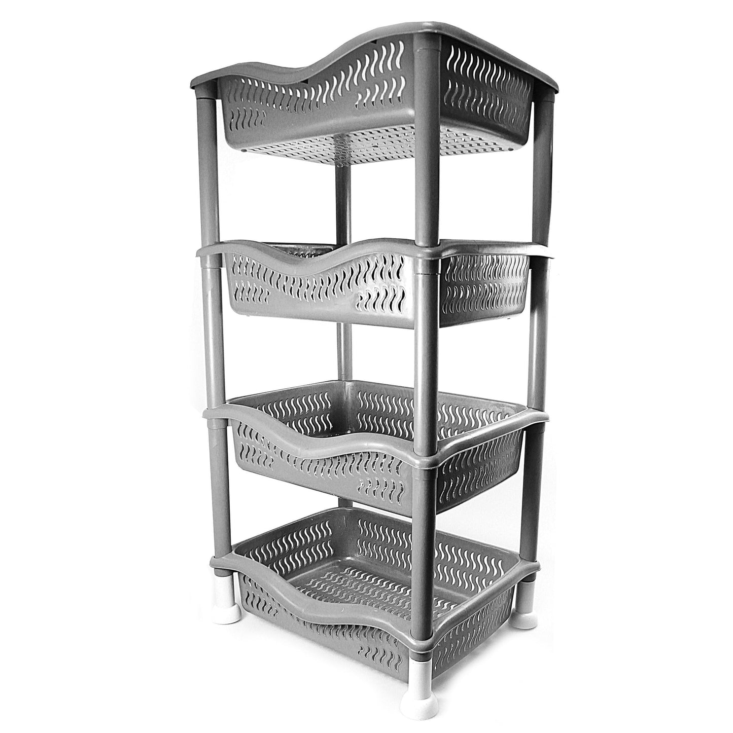 4 Tier Plastic Kitchen Food Storage Rack Easy to Assemble 0183