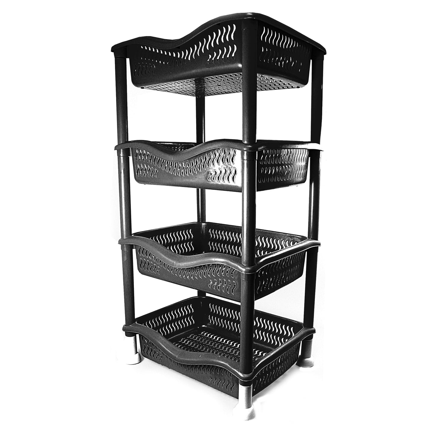 4 Tier Plastic Kitchen Food Storage Rack Easy to Assemble 0183