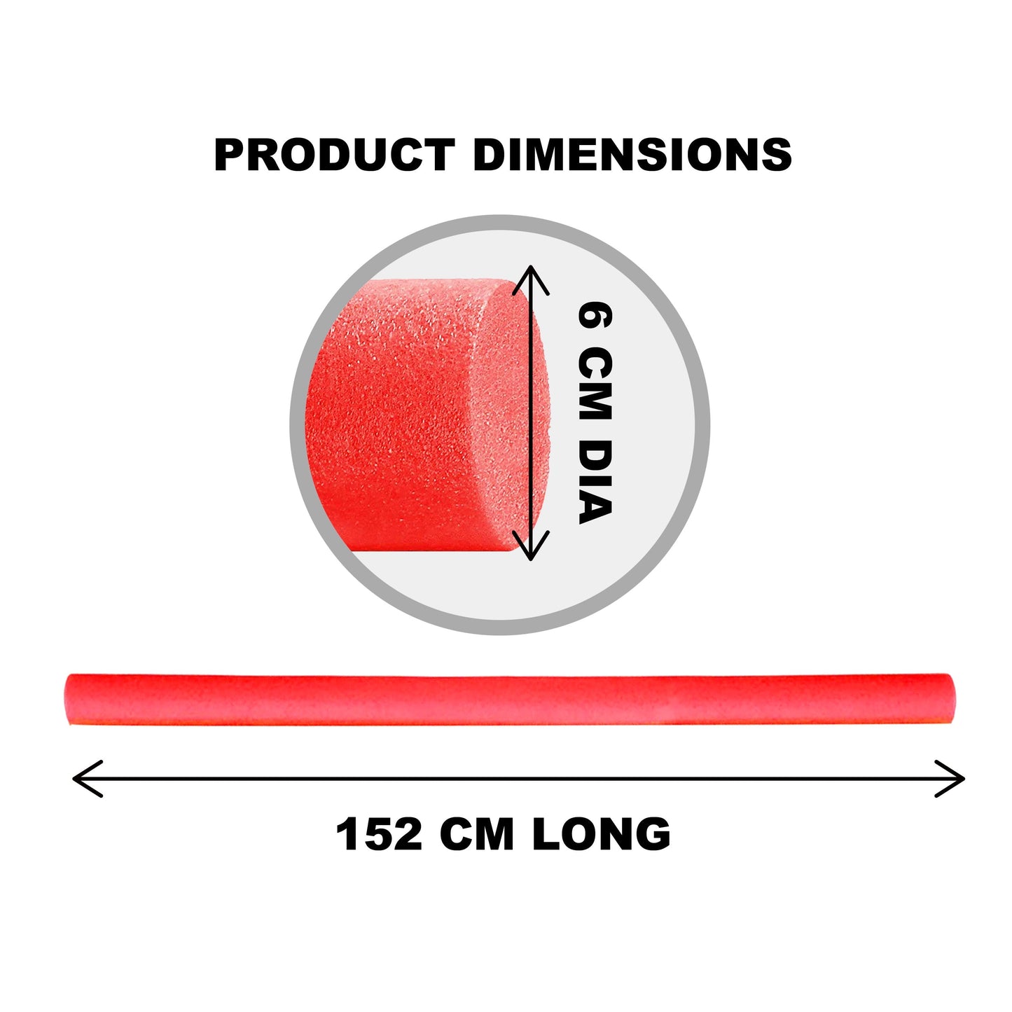 Swimming Pool Foam Noodle Tube 152cm Red 5000