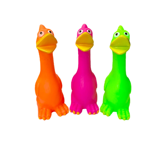 Pets Dog Toy Squeaky Chicken Bird 17cm Assorted Colours 5037