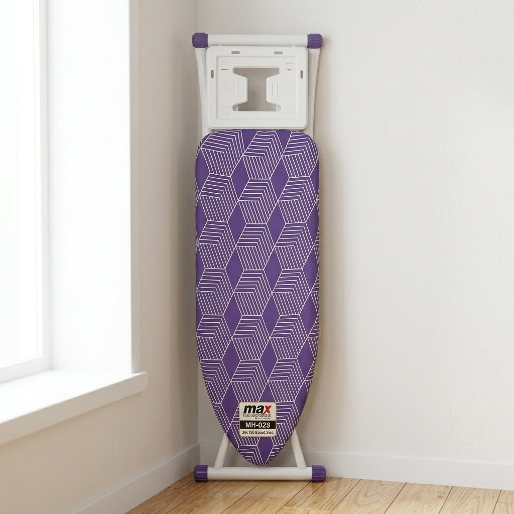 Max Housewares Ironing Board 38 x 110 cm Adjustable Height Mesh Surface White Legs SKU MH-028