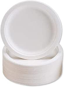 Disposable Compostable Eco-Bio Bagasse Sugarcane Plates 7" Pack of 20 EC1710
