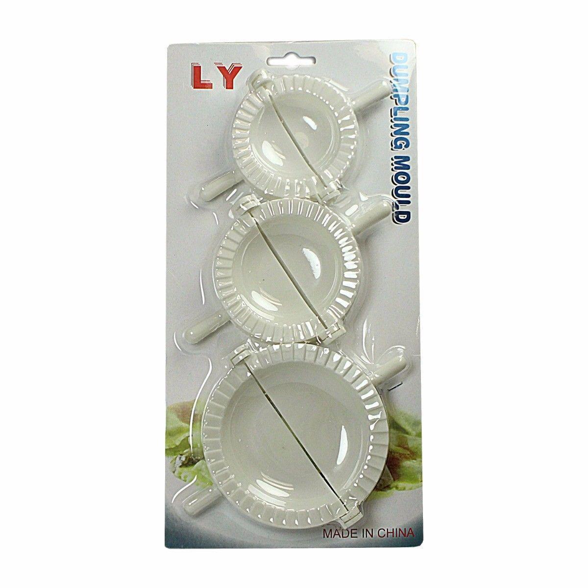 Plastic Dumpling Pastry Mould Maker Folder Set of 3 Assorted Sizes 1047
