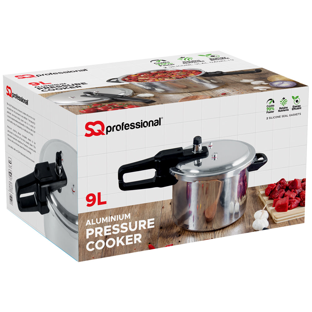 SQ Professional Aluminium Pressure Cooker 9 Litre 5258