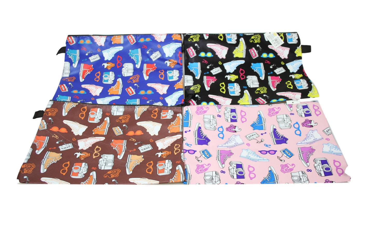 Fake Leather Pencil Case Shoe Print 36 x 26 cm Assorted Colours 5391