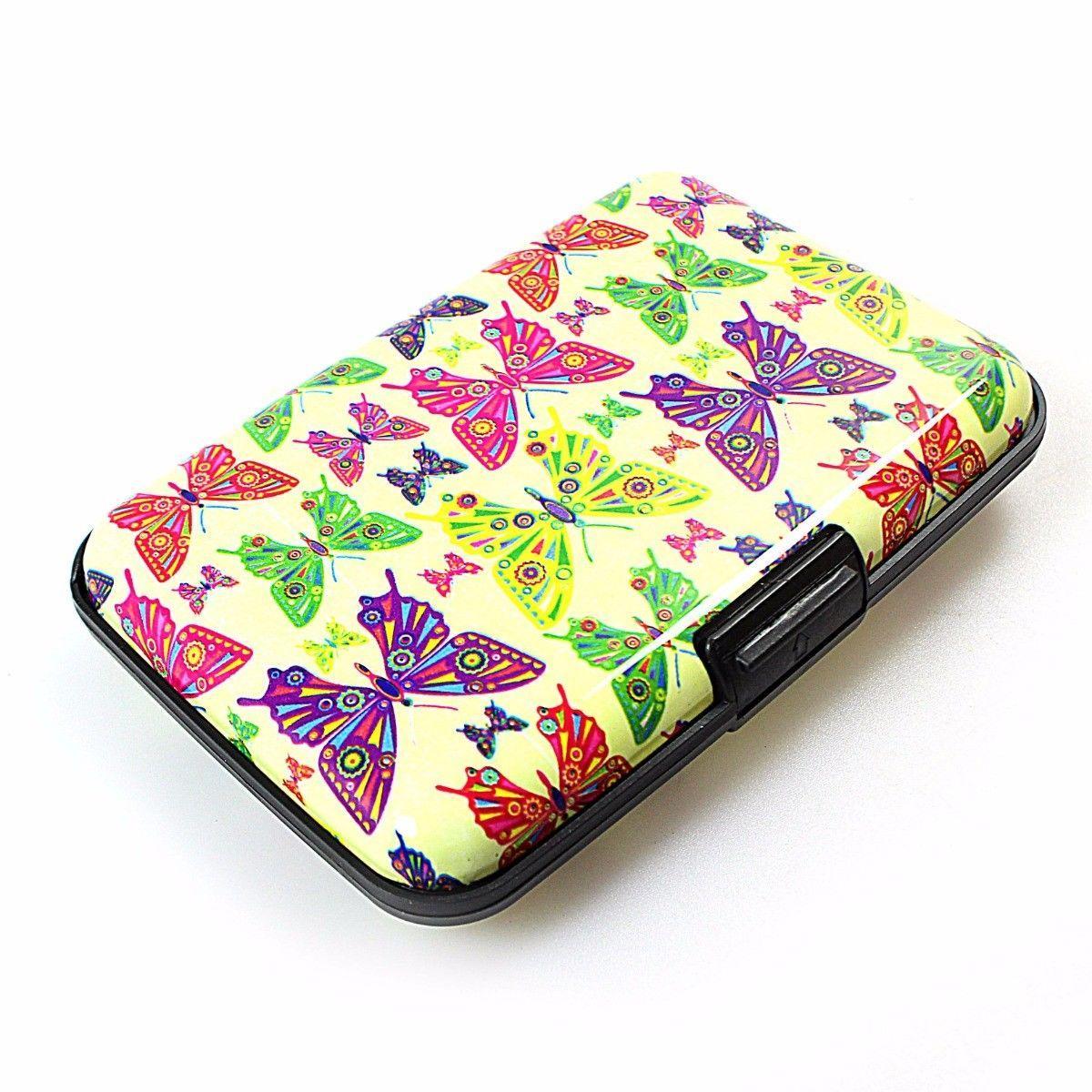 Aluminium Plastic Card Holder Wallet with Printed Design Assorted Designs 0023