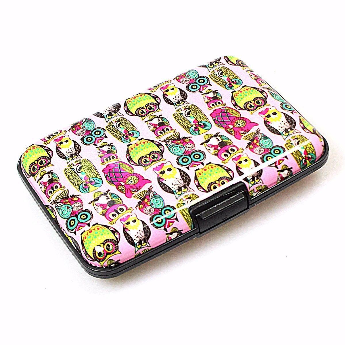 Aluminium Plastic Card Holder Wallet with Printed Design Assorted Designs 0023