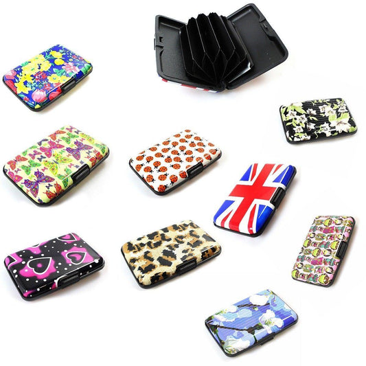 Aluminium Plastic Card Holder Wallet with Printed Design Assorted Designs 0023