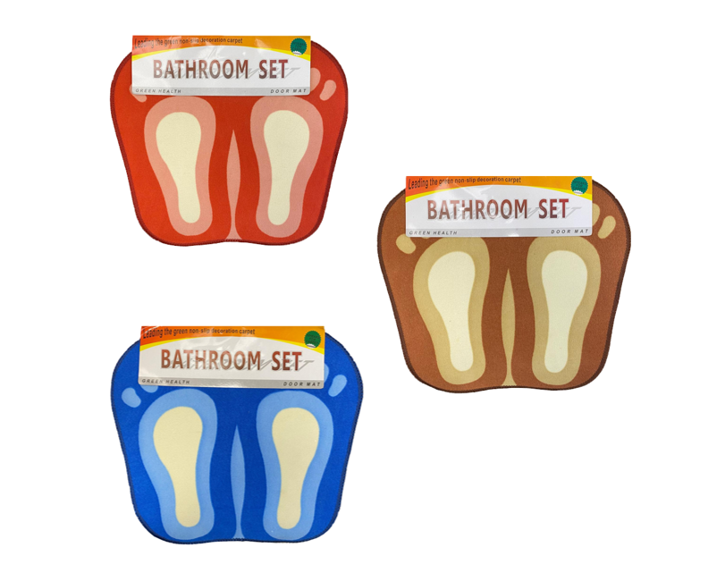 Bathroom Bath / Door Mat with Feet Design 45 x 50cm Assorted Colours 5424