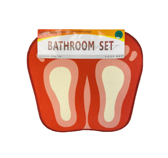 Bathroom Bath / Door Mat with Feet Design 45 x 50cm Assorted Colours 5424