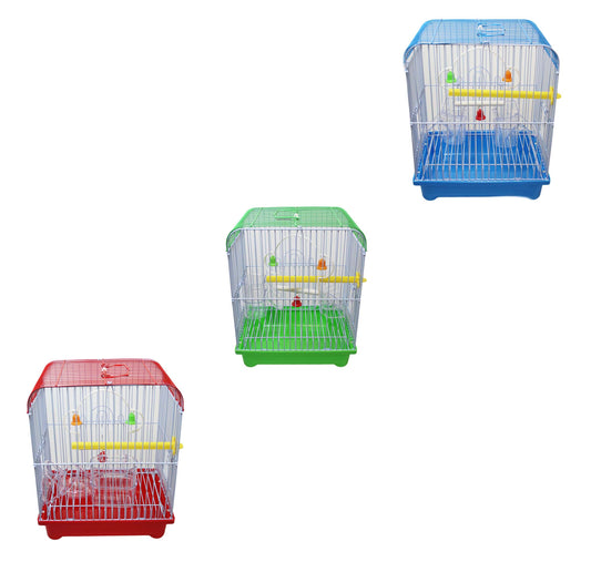 Metal Indoor Bird Cage 22 x 27 x 16 cm Assorted Colours 5427