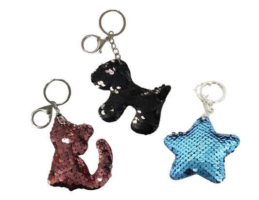 Soft Sequin Keychain 7 cm Assorted Designs and Colours 5432