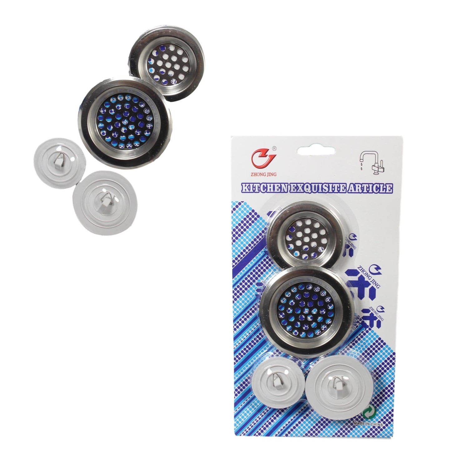 Kitchen Sink Darin Cover and Plug Set Pack of 4 Assorted Sizes 5480