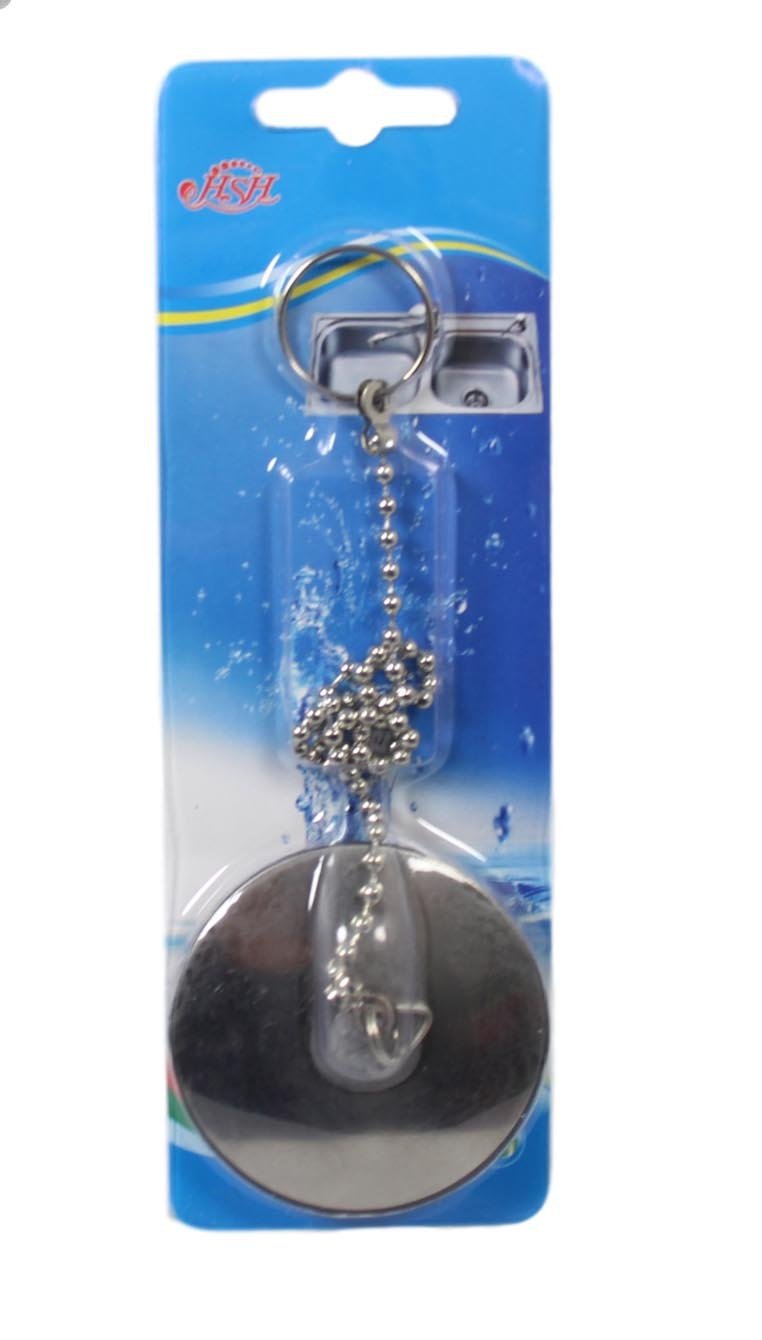 Chrome Metal Bathroom Bath Plug and Chain 6.00 cm 5585