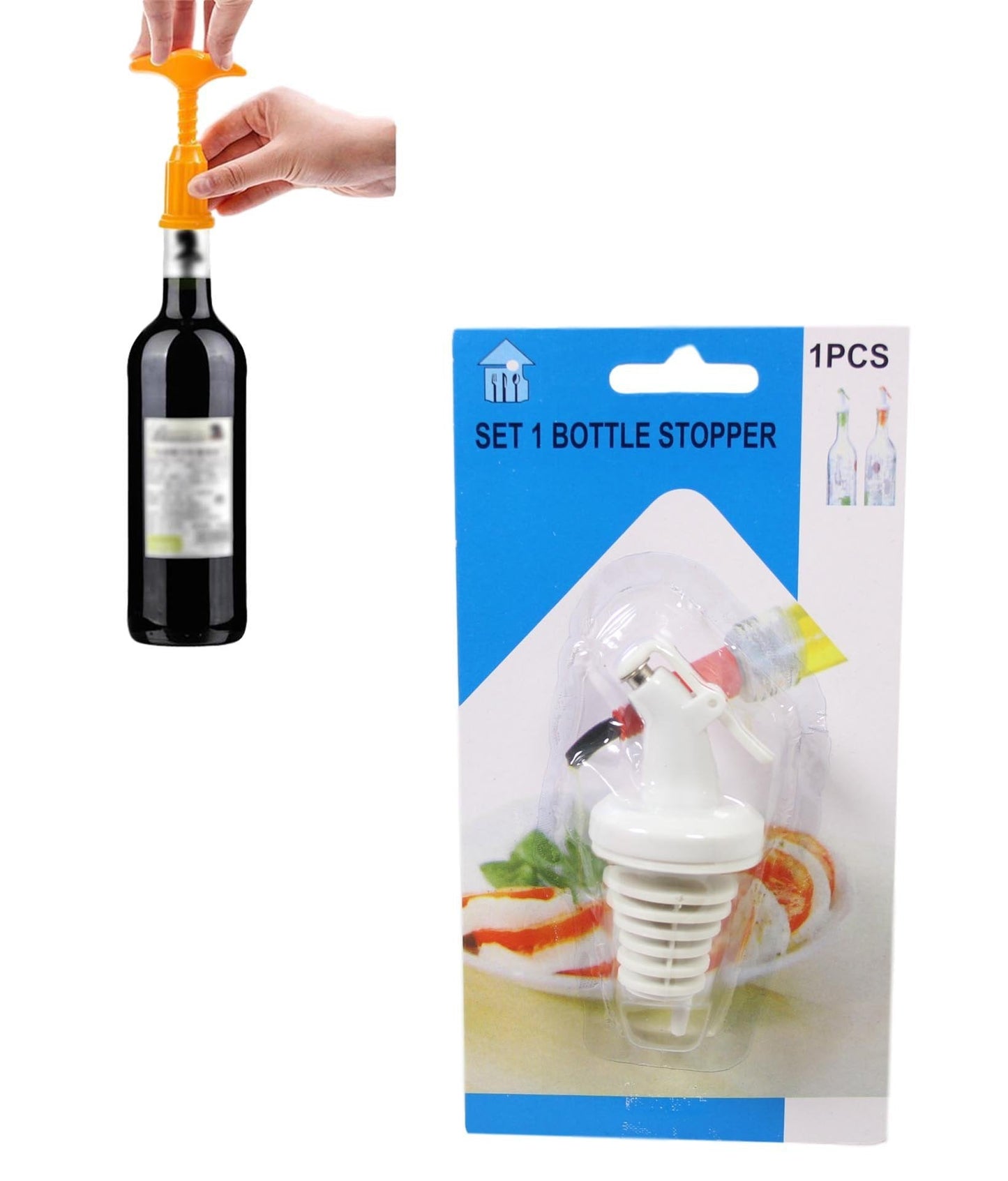 Plastic Oil Vinegar Wine Bottle Stopper Pourer Spout 9cm White 5607