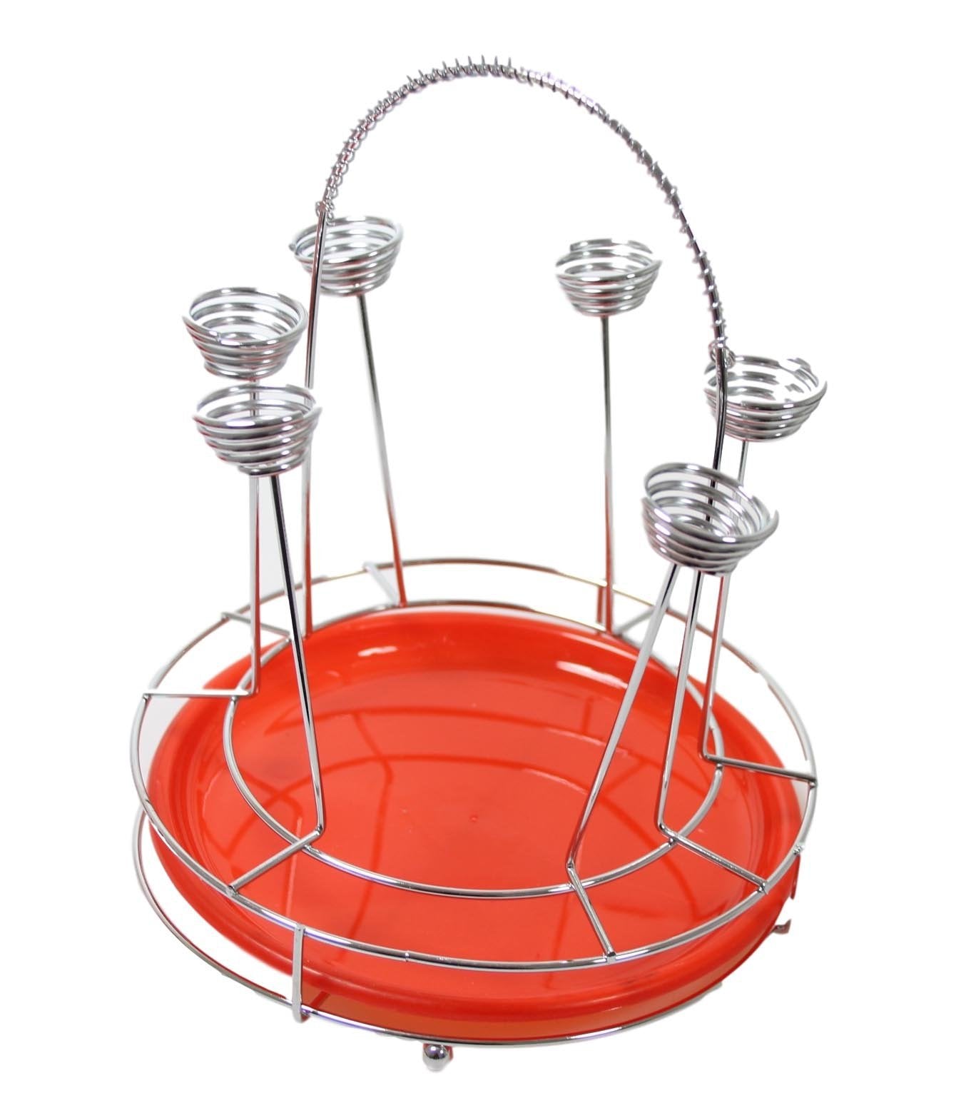 Metal Kitchen Cup Mug Holder with Plastic Drip Tray 16 x 20cm Assorted Colours 5609