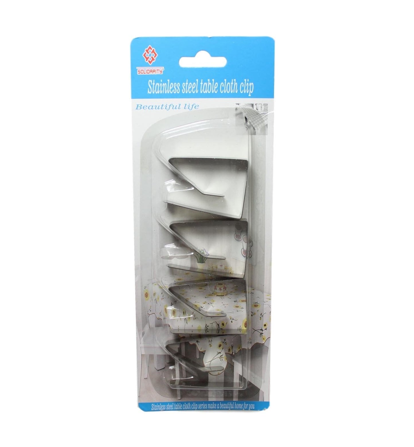 Stainless Steel Table Cloth Clips 4.5 x 4.5 x 1.8 cm Pack of 4 5718 A