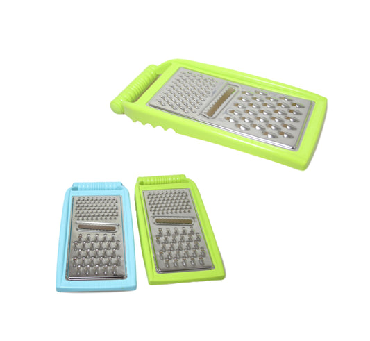 Kitchen Food Grater with Plastic Rim and Handle 21 x 11 cm Assorted Colours 5778