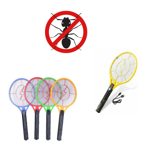 Electric Fly Mosquito Swatter Racket 50 x 21 cm USB Rechargeable Assorted Colours 5799