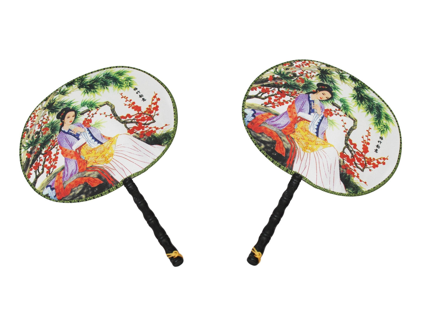 Chinese Modern Style Fabric Round Hand Fan 23 cm Assorted Designs 5806
