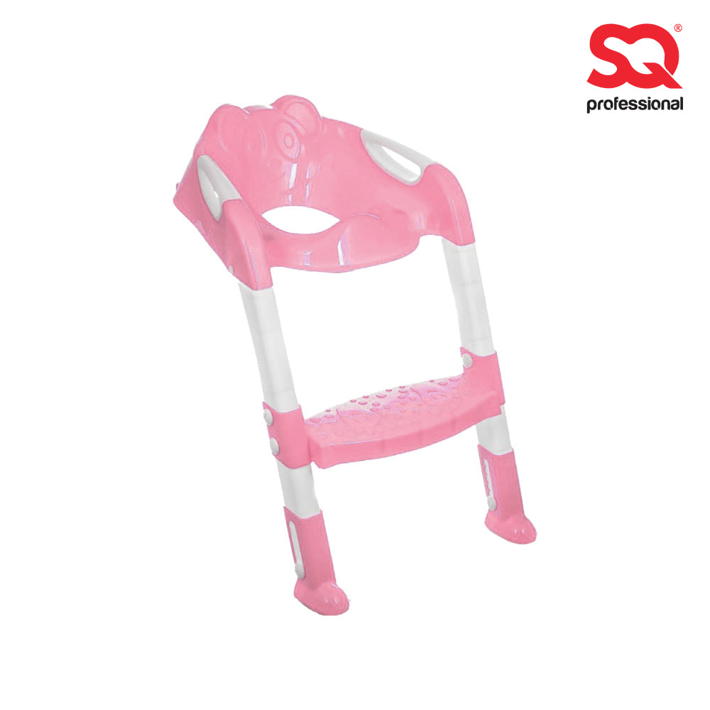 SQ Professional Plastic Children's Teddie Toilet Seat Ladder 59cm Pink 5824 / 2548