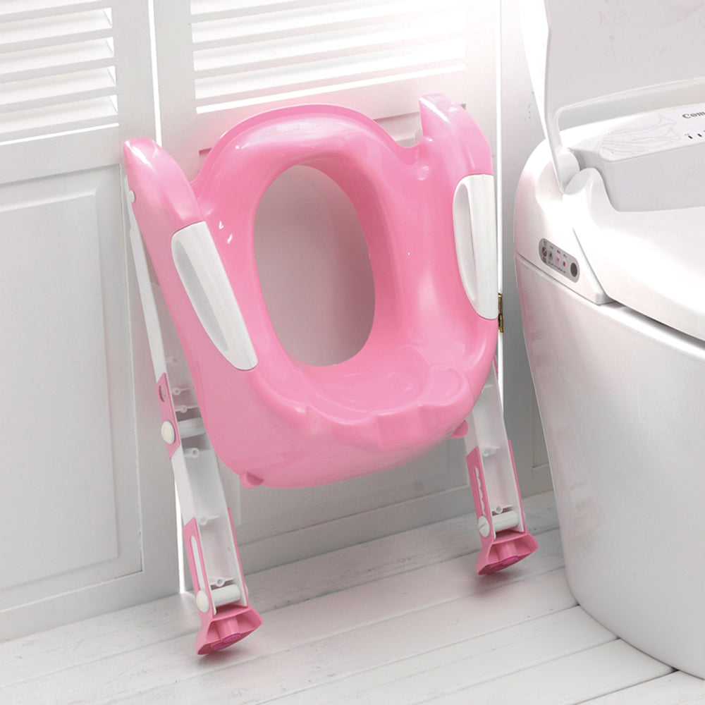 SQ Professional Plastic Children's Teddie Toilet Seat Ladder 59cm Pink 5824 / 2548
