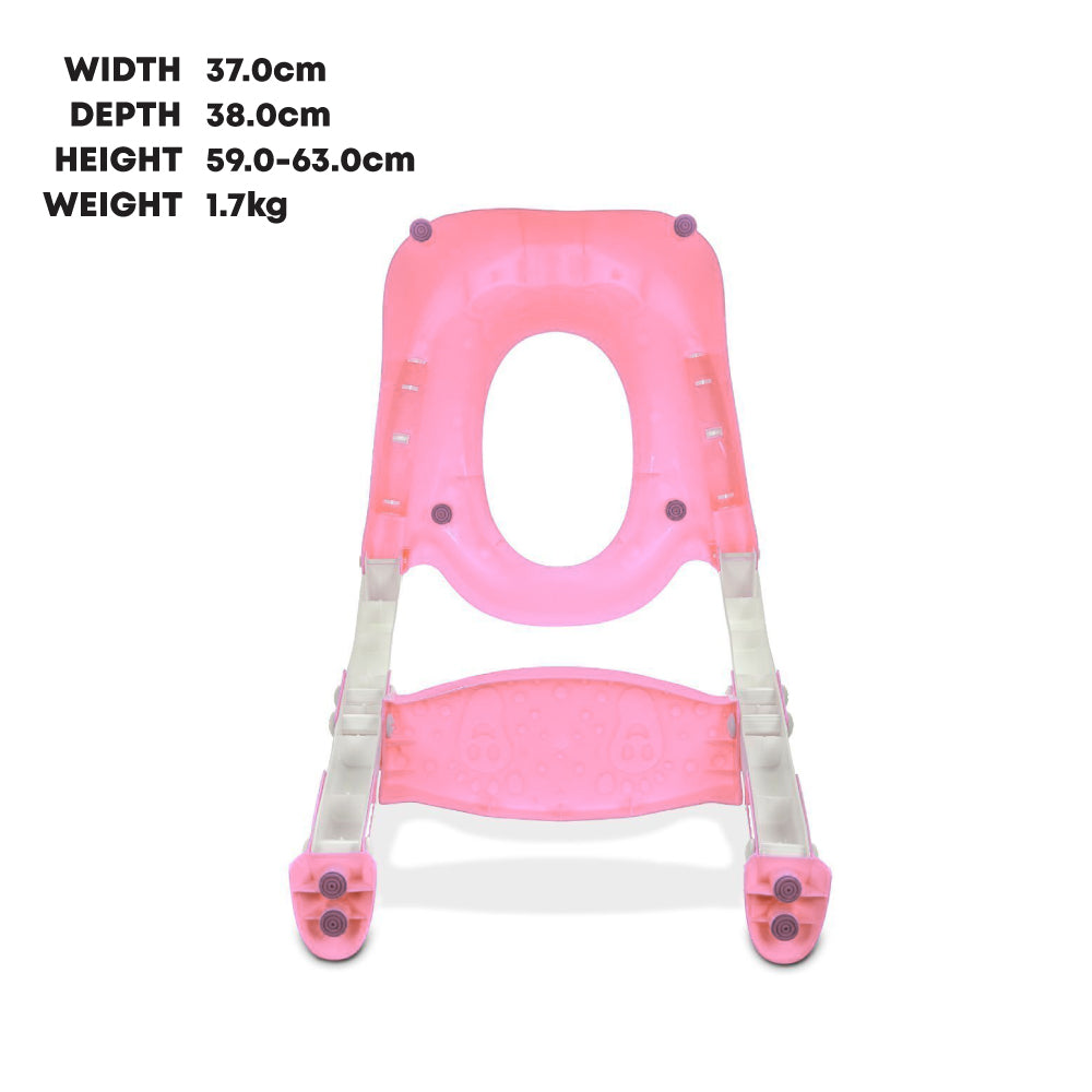SQ Professional Plastic Children's Teddie Toilet Seat Ladder 59cm Pink 5824 / 2548