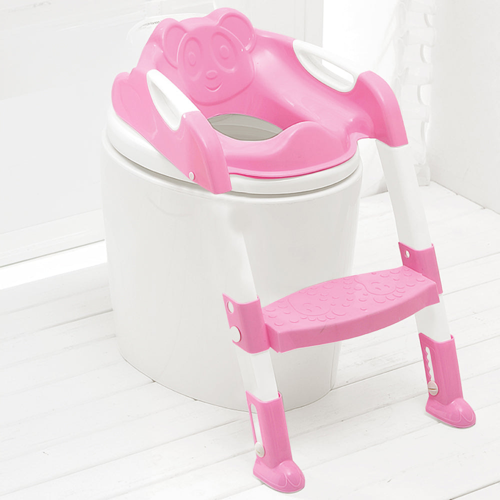 SQ Professional Plastic Children's Teddie Toilet Seat Ladder 59cm Pink 5824 / 2548