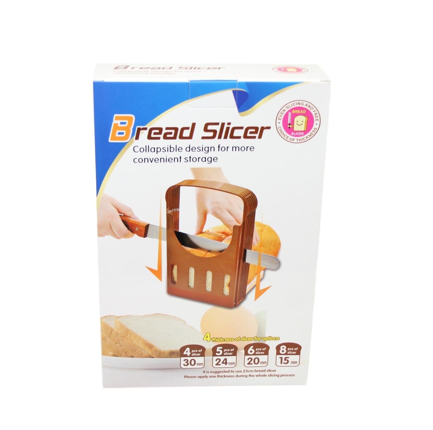 Plastic Bread Slicer Collapsible Design 4 Thickness Slice Options 30mm/24mm/20mm/15mm 5825