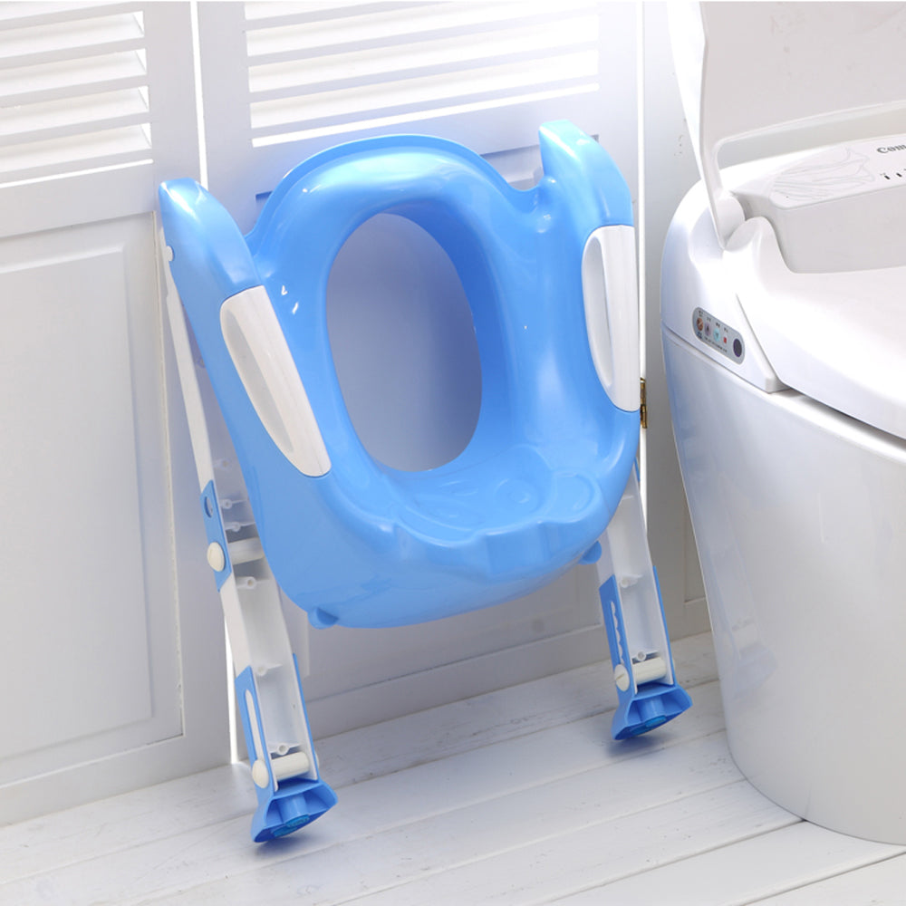 SQ Professional Plastic Children's Teddie Toilet Seat Ladder 59cm Blue 5826 / P97451