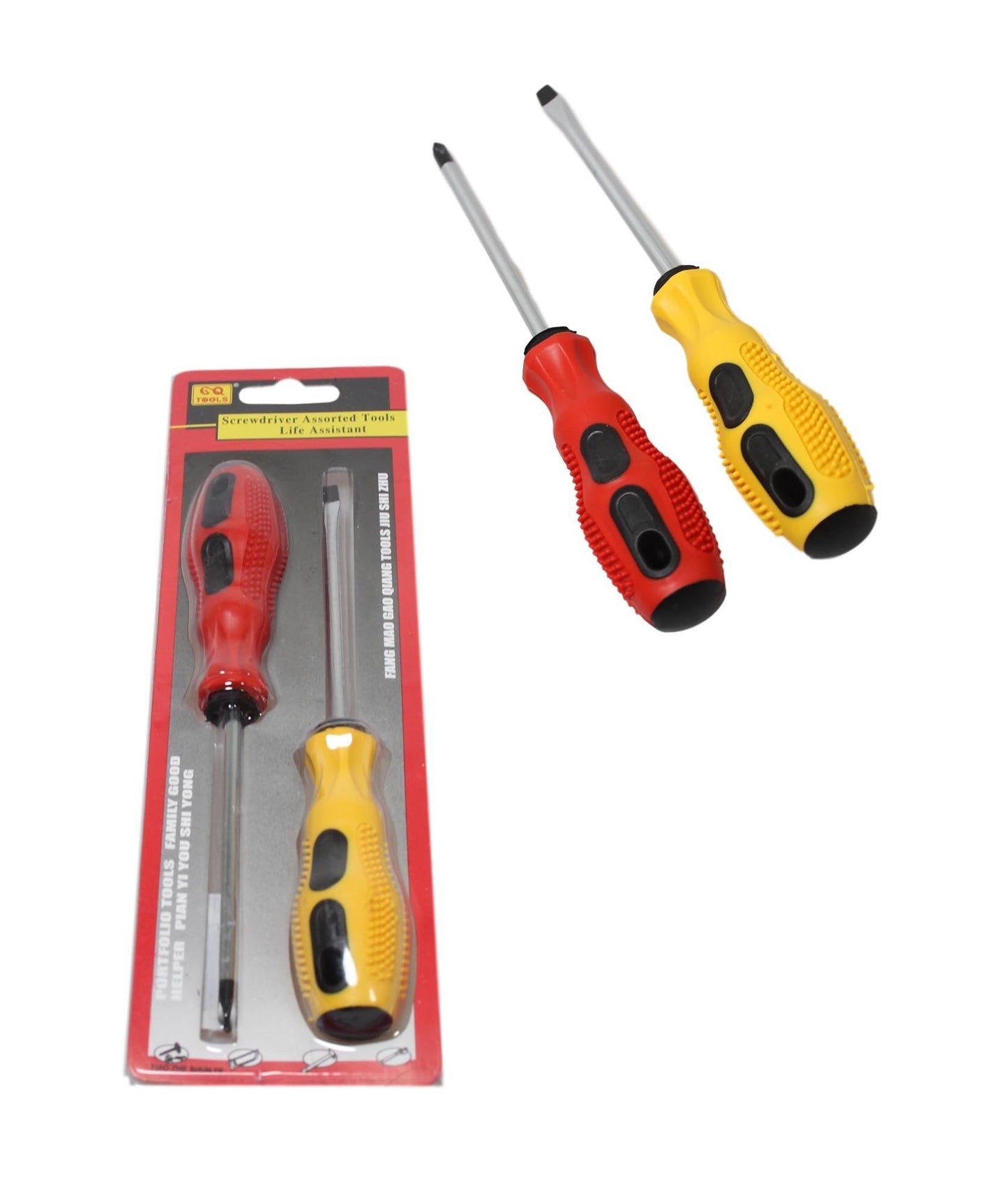 Assorted 2 Type Screwdriver Set Slotted and Cross Slot Screwdriver Set 20cm 5834