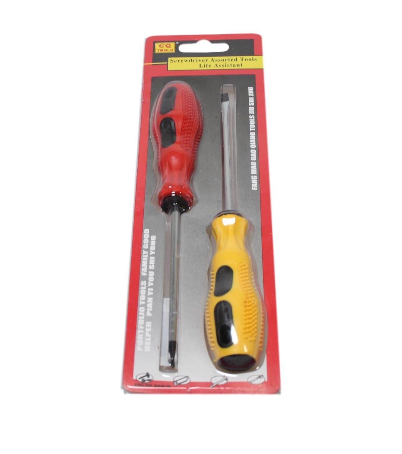 Assorted 2 Type Screwdriver Set Slotted and Cross Slot Screwdriver Set 20cm 5834