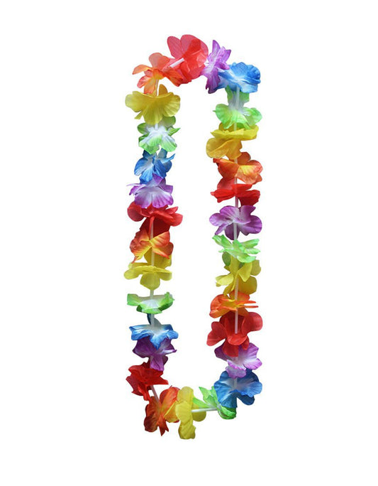 Plastic Rainbow Hawaiian Flowers Hula Lei Garland 90cm, SKU 5898 A