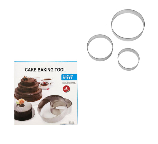 Stainless Steel Round Baking Ring Mould Set of 3 5916