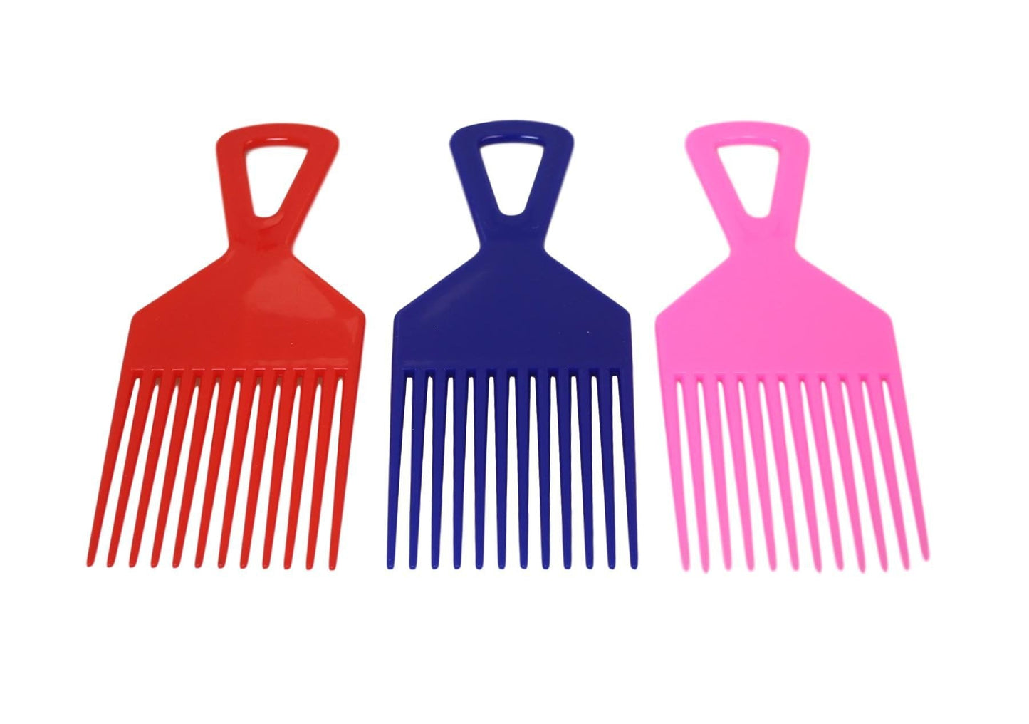 Plastic 3 Piece Afro Hair Styling Hair Comb Long Teeth Untangling Comb  18 x 7cm Assorted Colours 5945