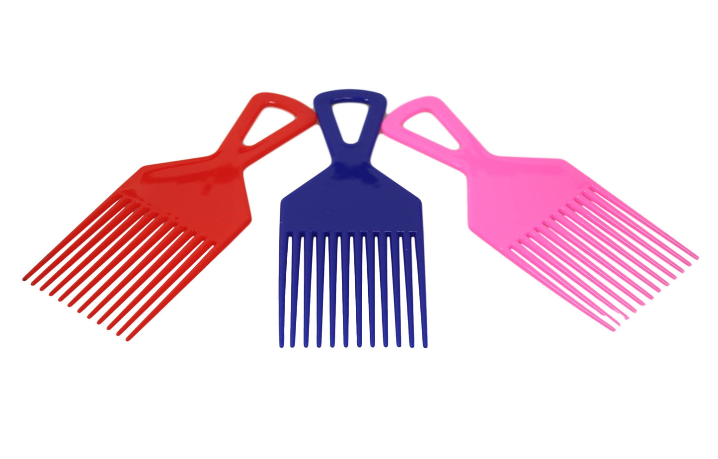 Plastic 3 Piece Afro Hair Styling Hair Comb Long Teeth Untangling Comb  18 x 7cm Assorted Colours 5945