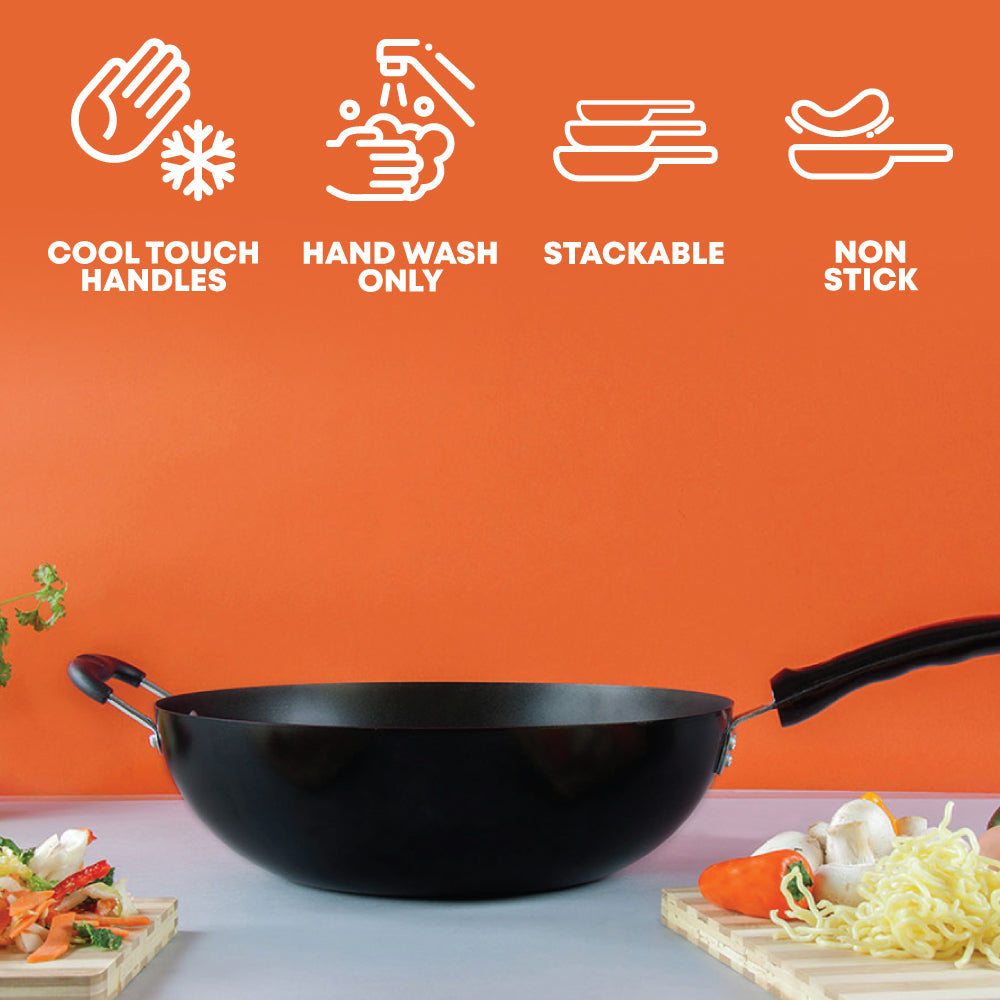 Carbon Steel Non Stick Wok Pan 34 cm 5947
