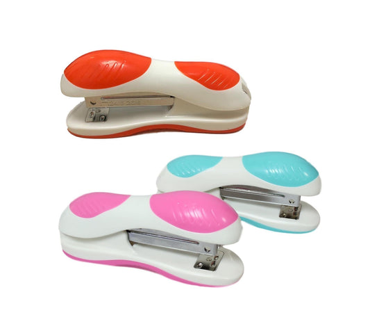 Stationery Office Stapler Padded Design 3 Orange Pink Blue Stapler (24/6) 12cm 5961