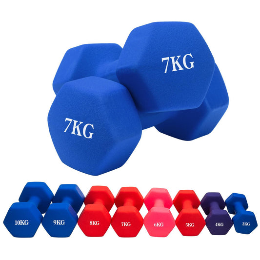 Weight Training Vinyl Dumbbell 7kg x 1  Assorted Colours 6627 A W25