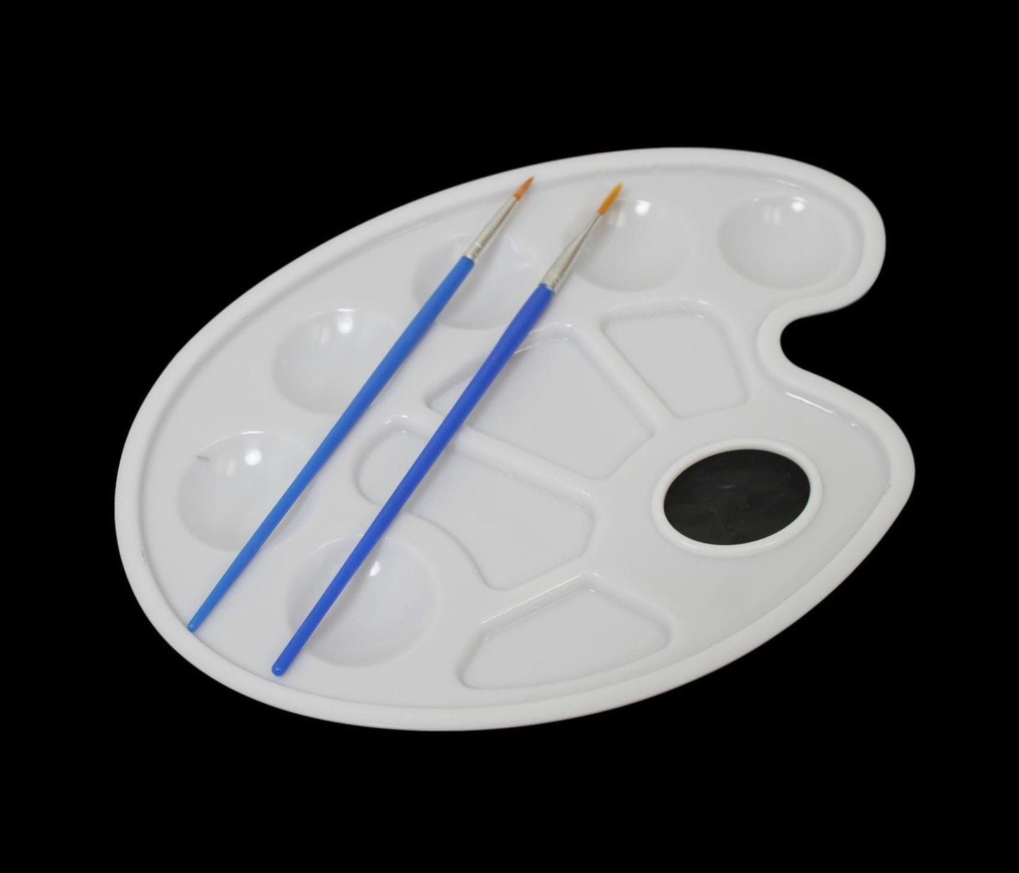 Artist Painting Palate Paint Mixer White Painting Plate With 2 Brushes 23 x 17 cm  6087